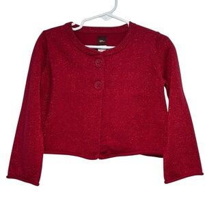 Tea Collection China Red Sparkle Sweater - size 3 NWT